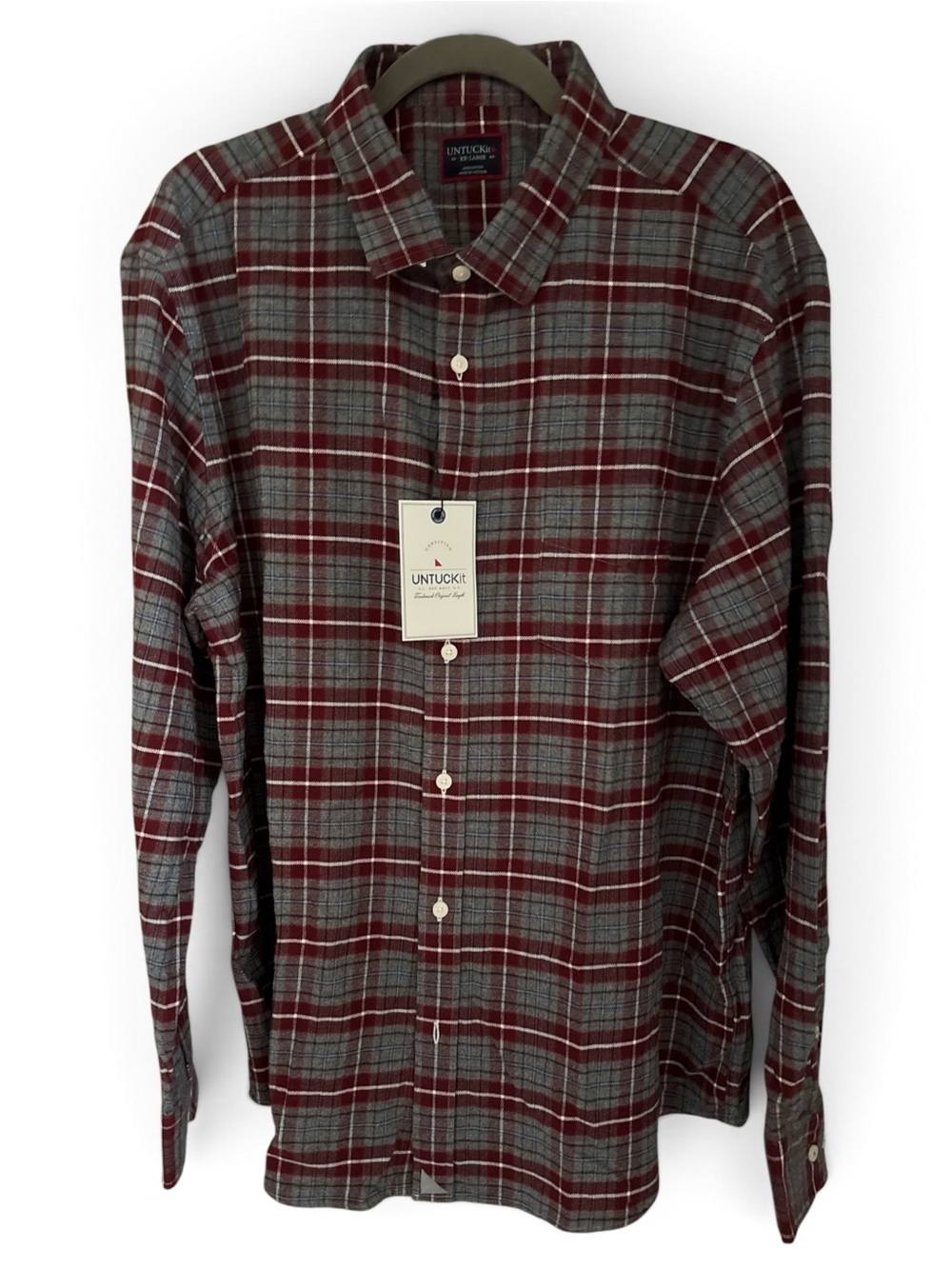 UNTUCKit Cabero Men’s XXL Regular Fit Plaid Flannel Shirt NWT